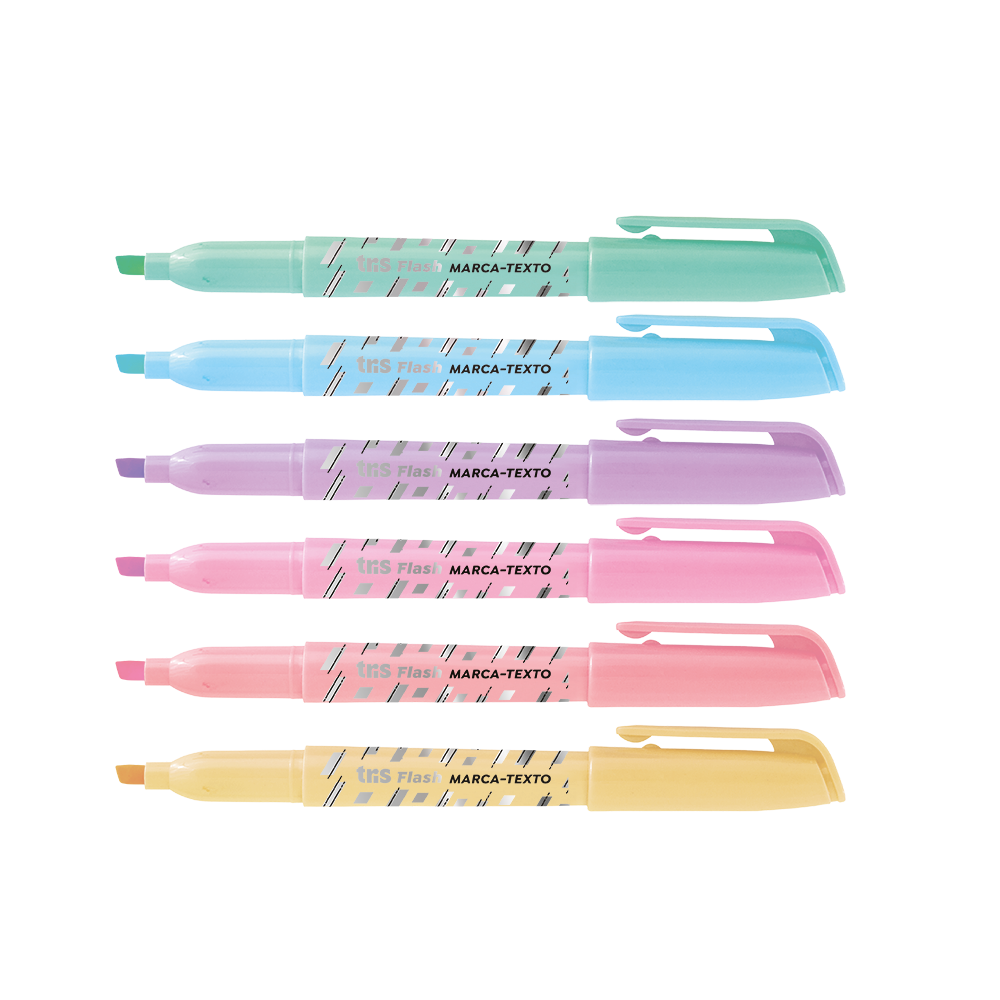 Marca-Texto Flash – Pastel – Conjunto C/6 Cores – Tris – Tris