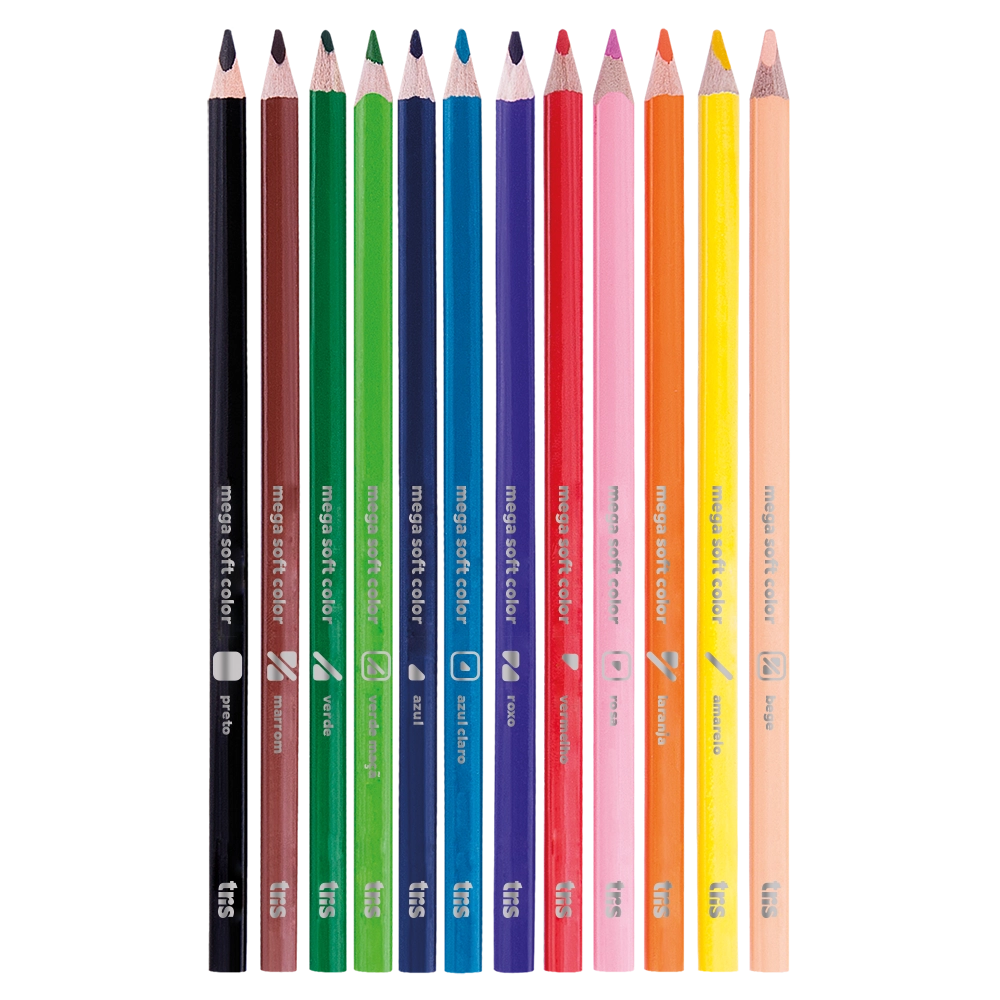 Lápis de Cor Mega Soft Color - 12 Cores - Tris - Imagem 2