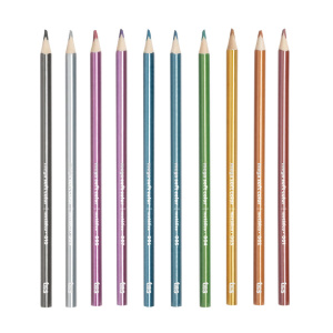 Lápis De Cor Mega Soft Color - Tons Metálicos - 10 Cores - Tris
