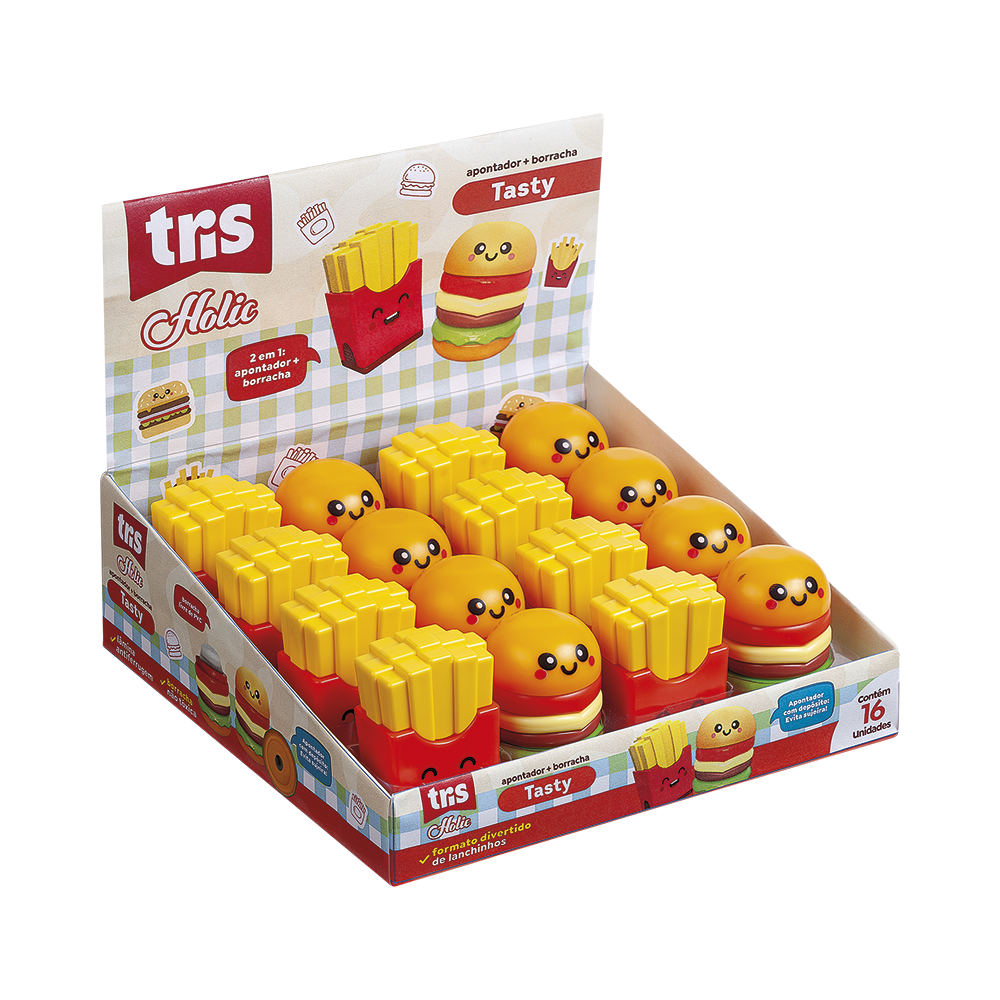 907103 tris holic lanchinhos apontador borracha hamburguer batata display 1000x1000