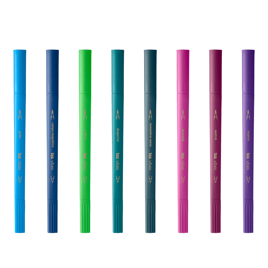 Caneta Brush Vibes - Aurora Boreal - 8 Cores - Tris - Imagem 2