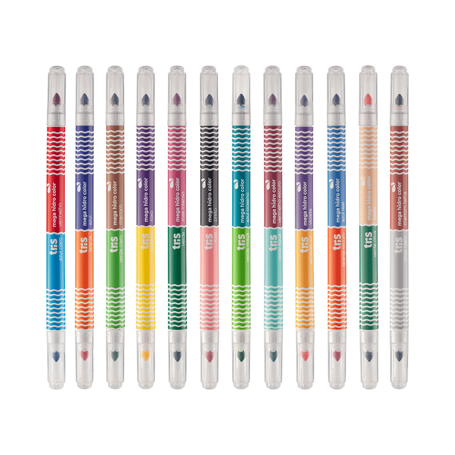Hidrocor Ponta Dupla Mega Hidro Color - Bicolor - 24 Cores - Tris - Imagem 3