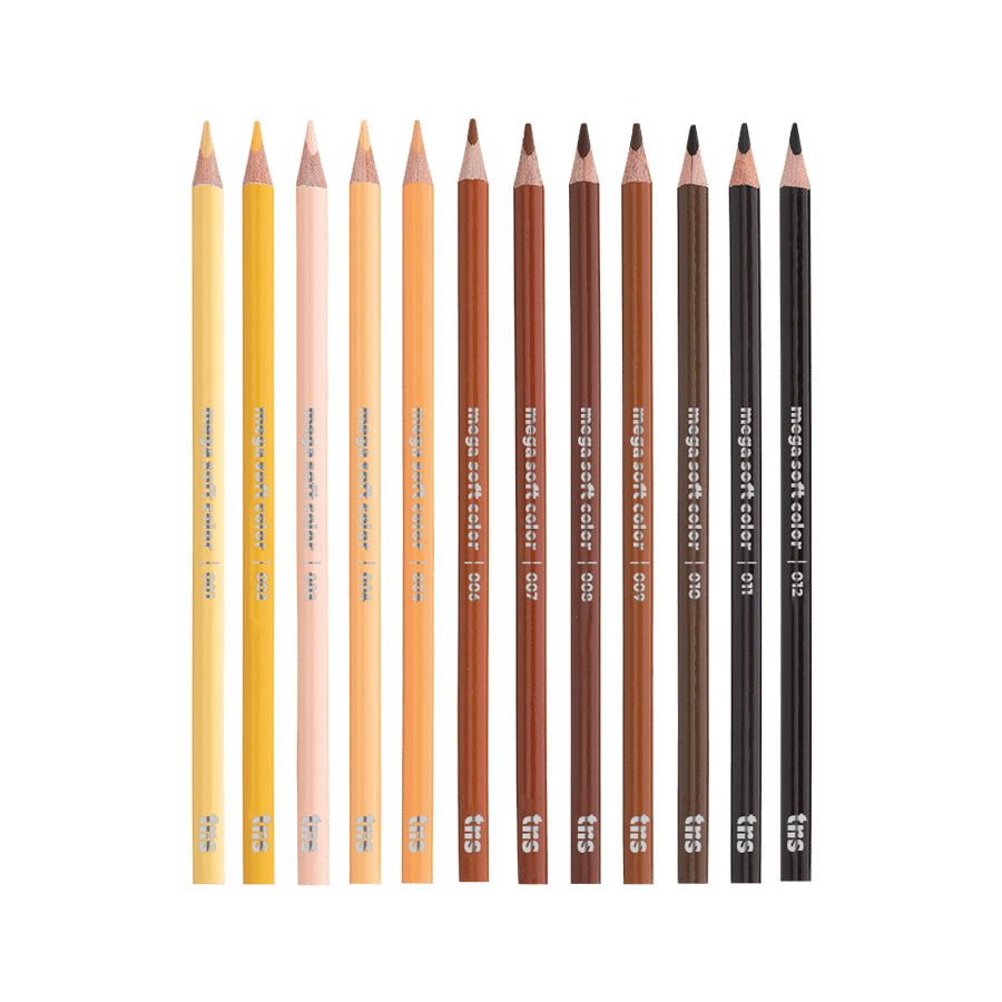 Lápis de Cor Mega Soft Color - Tons de Pele - 12 Cores - Tris - Imagem 2