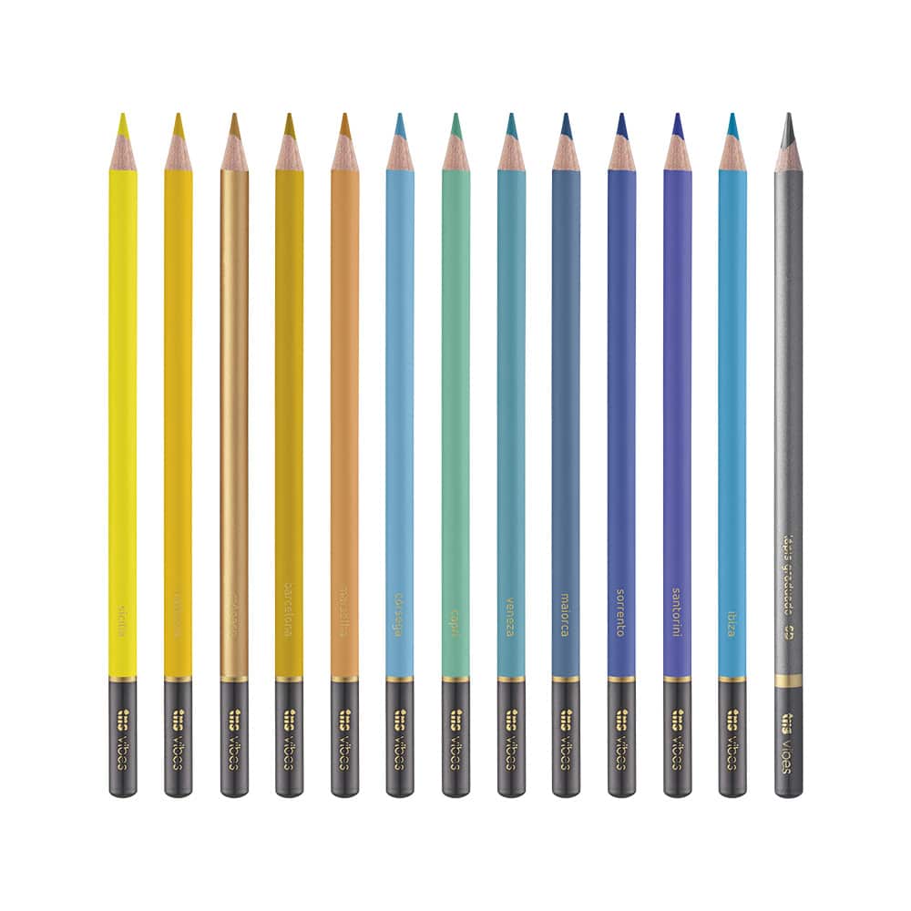 Lápis de Cor Vibes - Tons Mediterrâneo - 12 Cores + 1 Lápis 6B - Tris - Imagem 2