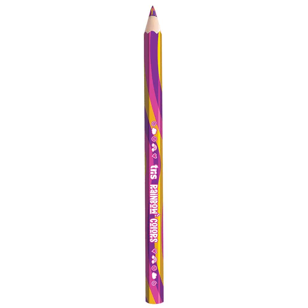 Lápis de Cor Tamanho Jumbo Rainbow - Mina Multicolorida Colors - Pote C/24 un - Tris - Imagem 7