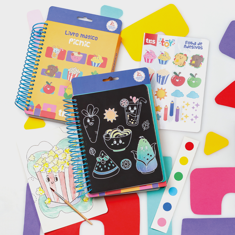 Livro Mágico de Atividades Pic Nic Toy – 18 Páginas + 1 Pincel + 1